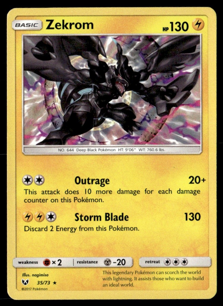 Zekrom Holo Rare Shining Legends 35/73 NM Pokémon TCG