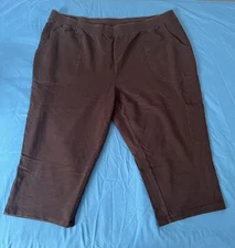 Denim & Co. Active French Terry Cargo Capri Pants 1X