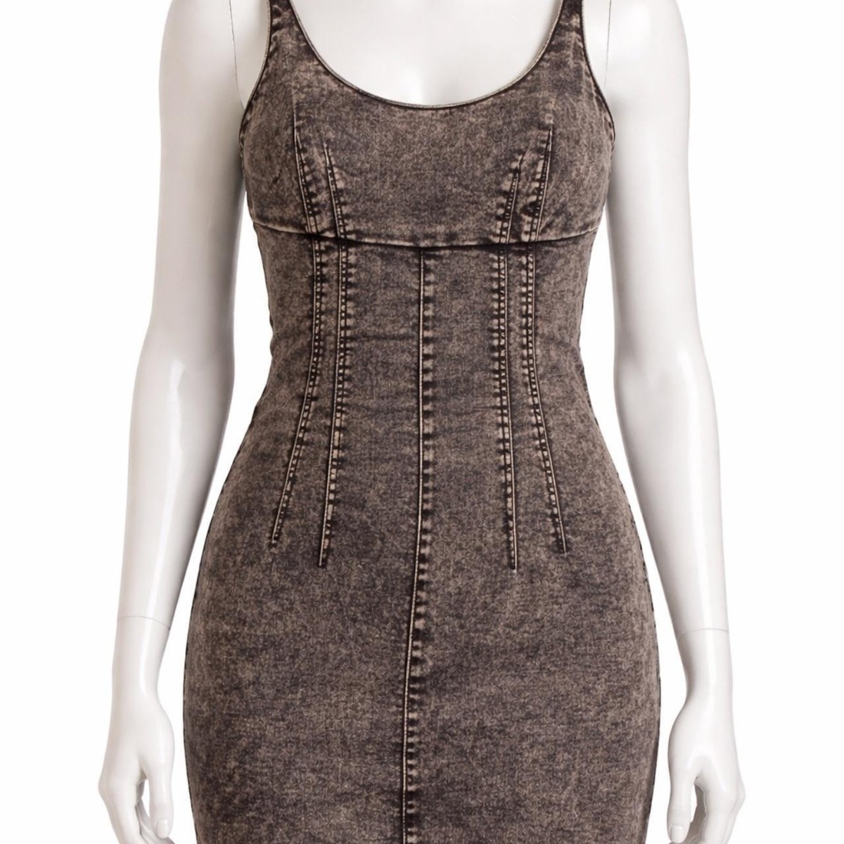 No Boundaries Black Acid Wash Denim Mini Dress