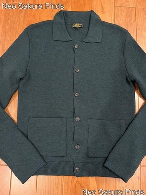 LE MONT St MICHEL Green Wool Cardigan S Milano Jacket Size