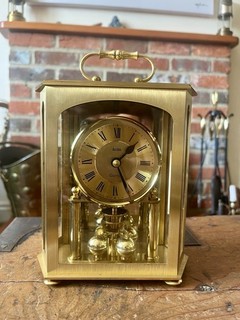 Vintage Acctim Quartz Brass Carriage/Anniversary Clock