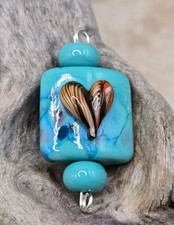 Handmade Beautiful Heart 18 MM Lampwork Glass Beads B7