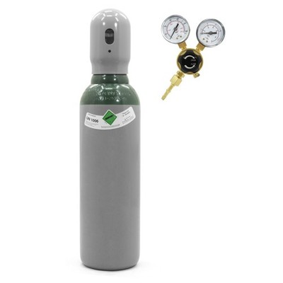 Gasflasche Reines Argon (100%) 5L gefüllt + Druckminderer Schweißgas WIG 150bar