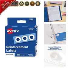 Self-Adhesive Hole Reinforcement Stickers, 1/4" Diameter Hole Punch Reinforceme