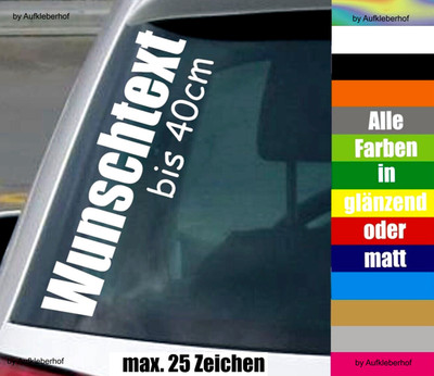 40cm Wunschtext Aufkleber Auto Geschenk personalisiert selbst gestalten Name