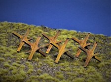 Modellbau Zubehör 6 x Panzersperren Tschechenigel coloriert und echt rostig 1:35