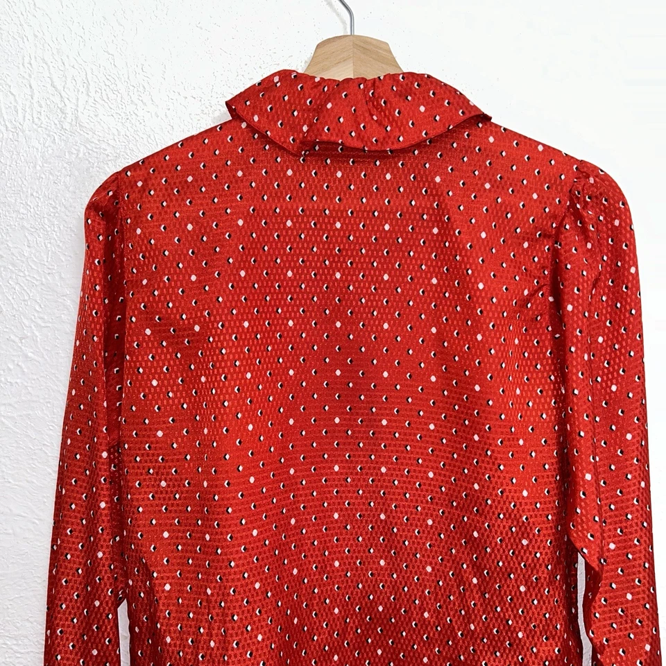 Blusa vintage Saks Fifth Avenue X Evan picónica roja top pequeña para mujer mediana Foto 3 de 4