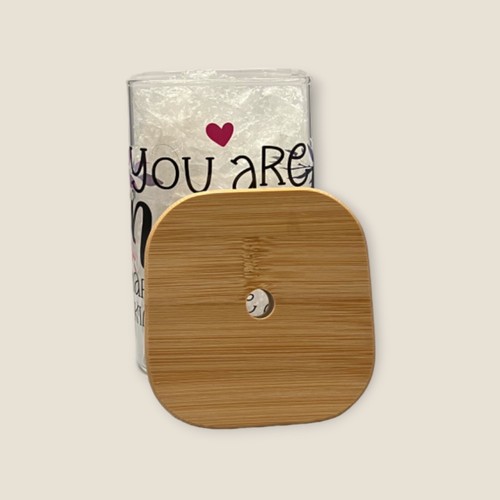 20oz Square Mug/Cup, Trendy Iced Coffee Tea Soda Drinking Glass Bamboo Lid Straw - Picture 3 of 11