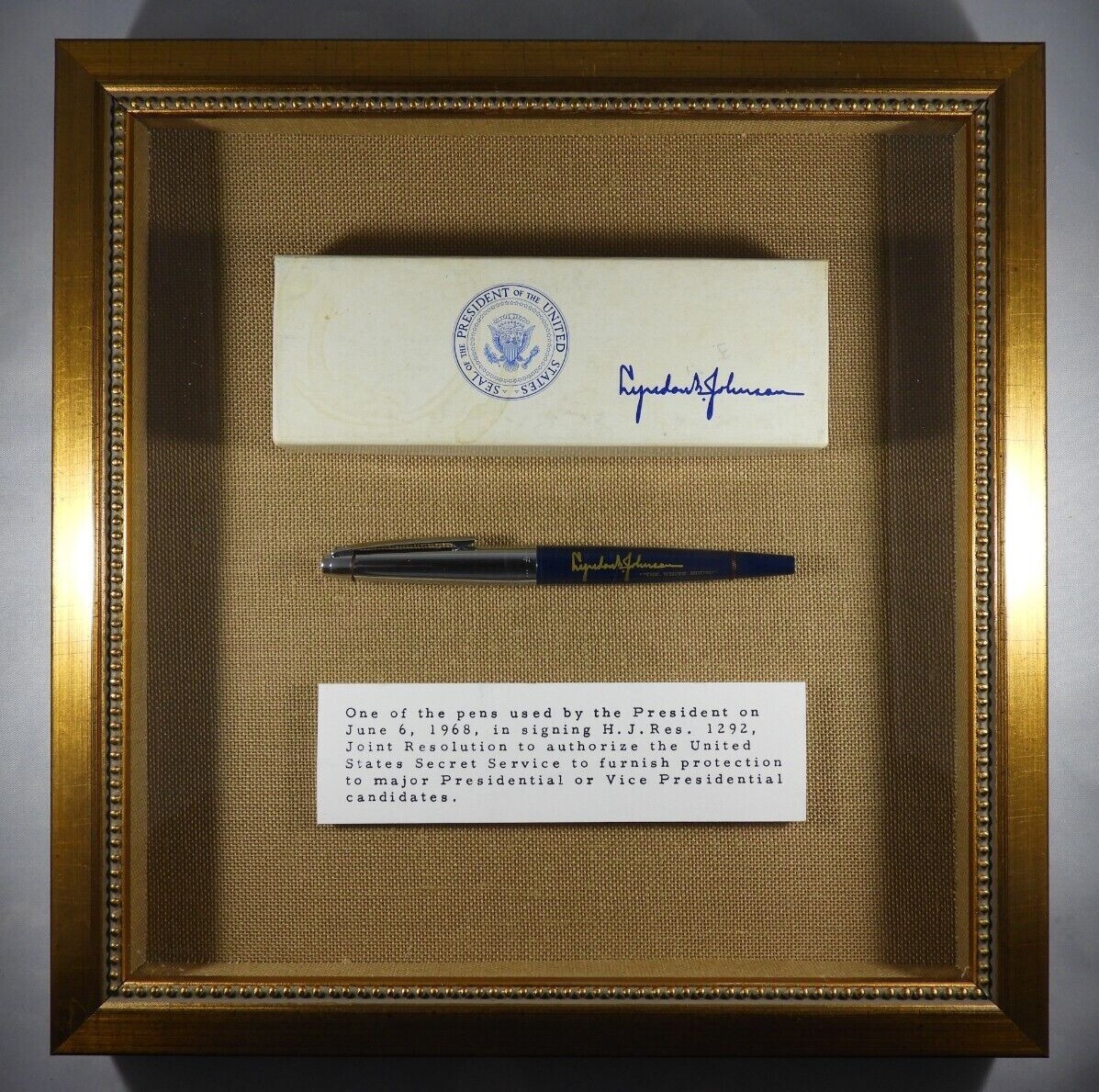 【未開栓】LABEL 5、President、Bell's、Ambassador RARE Pen Used by Lyndon B. Johnson to Sign Bill re/ Robert