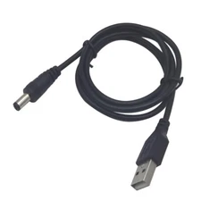 100cm Length Black USB Port DC5V 5.5x2.1mm DC Barrel Power Cable connector