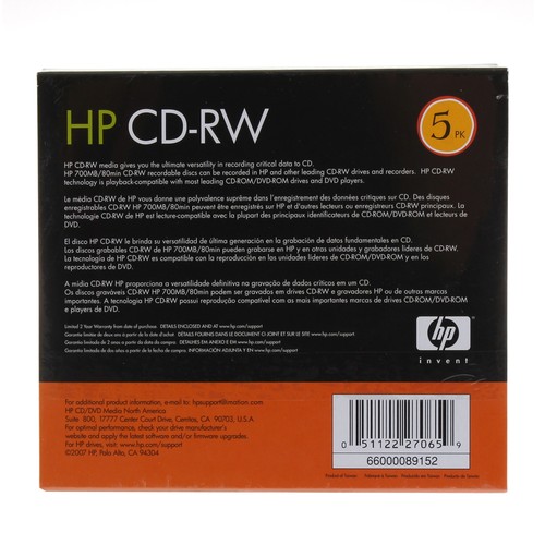 25 Pieces HP Logo 12X CD-RW CDRW ReWritable Blank Disc 700MB in Slim Jewel Case - Picture 6 of 6