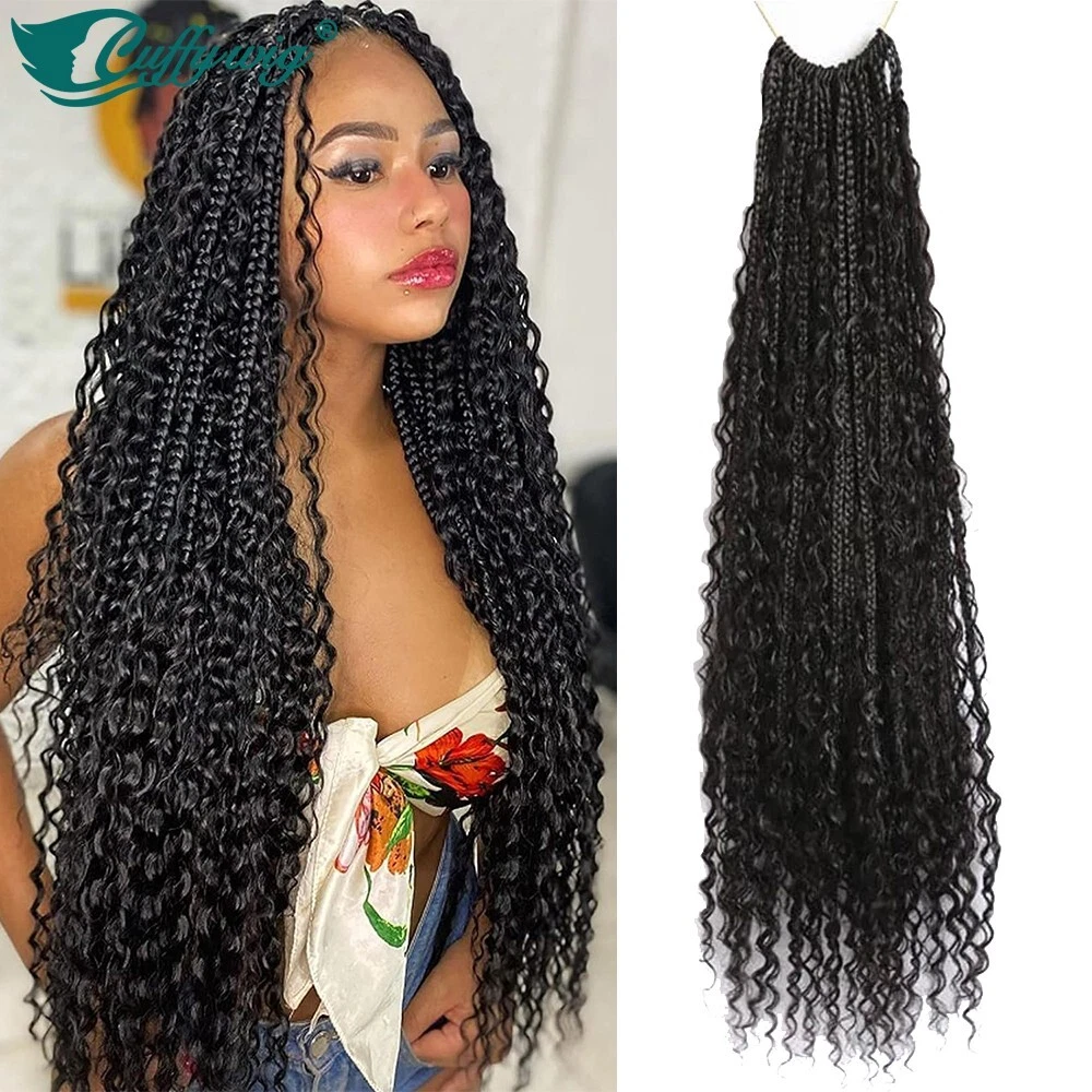 Crochet Box Braids Curly Ends - Synthetic Ombre Hair Extensions – Pure Hair  Gaze