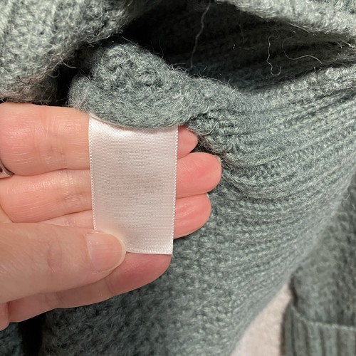 Maglione Talbots donna 2x lana di alpaca maglia cavo verde salvia collo lungo - Foto 3 di 7