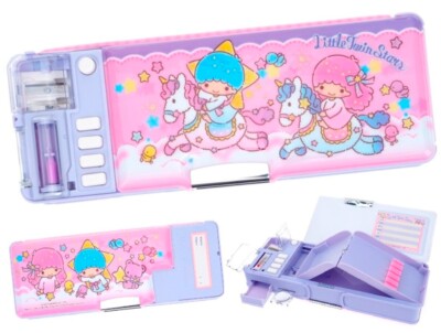 Little Twin Stars Pencil Case Multi Functional Stationery Box with 2-Sharpener