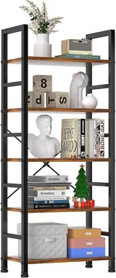 5 Tier Bookcase Shelf Tall Bookshelf Modern Book Case Corner Storage Organizer