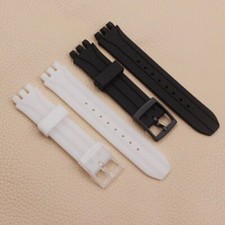 18mm Strap for Swatch SUIB400 SUIK400 Silicone Watchband Blue White Black