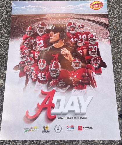 2024 A Day Alabama Crimson Tide Football  Poster DeBoer, Milroe - Picture 1 of 1