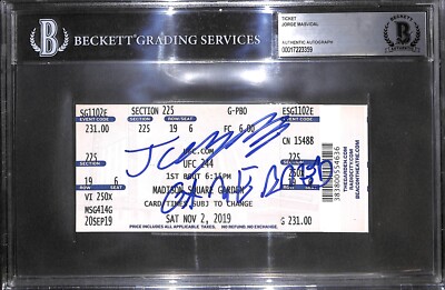 JORGE MASVIDAL SIGNED AUTO'D UFC 244 TICKET STUB BMF CHAMPION VS