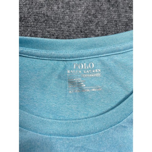 Men's Blue T-Shirt Short Sleeve Crew Neck Pullover Size 3LT - Picture 6 of 14