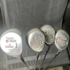 Vintage Taylormade Burner Set Driver 3W 4W 5W Stiff Flex Steel Shaft Right Hand