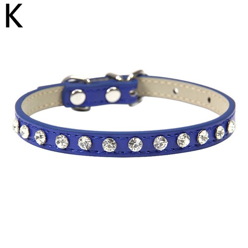 Cat Collar Bling Rhinestone Crystal Diamond Cat Puppy Suede Leather Pet Collars - Picture 28 of 31