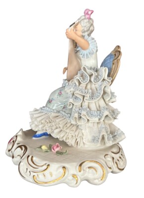 Dresden Lace Ballerina Sandizell Hoffner Figurine Germany Violin