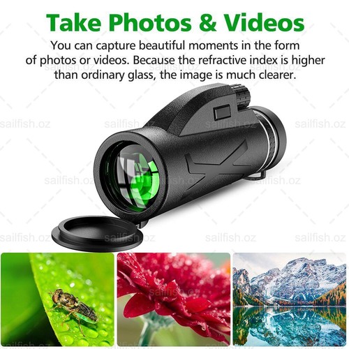 80X100 ZOOM HD OPTICAL BINOCULARS TELESCOPE NIGHT VISION+PHONE CLIP+TRIPOD OZ - Picture 5 of 14