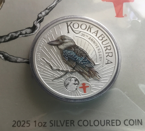 Kookaburra 2 x 1oz Silver Coloured Coins WMF Ampelmann Privy 2024 Green 2025 Red - Picture 6 of 11