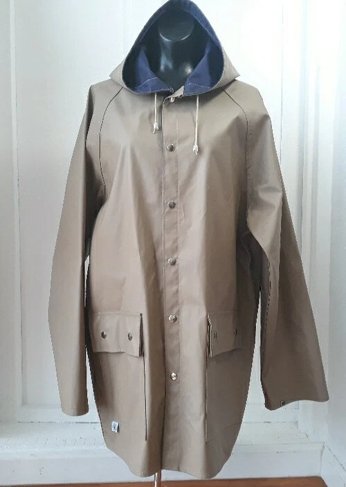 Impermeable para mujer Charles River grande de vinilo reversible forro de tela azul Foto 2 de 4