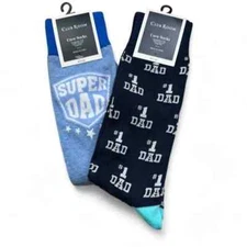 Club Room Men's 2 Pack Crew Dress Socks Super Dad / #1 Dad NWT