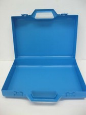 Blue Empty Small Plastic Box --Pencils ,Crayons Pastels and much more 