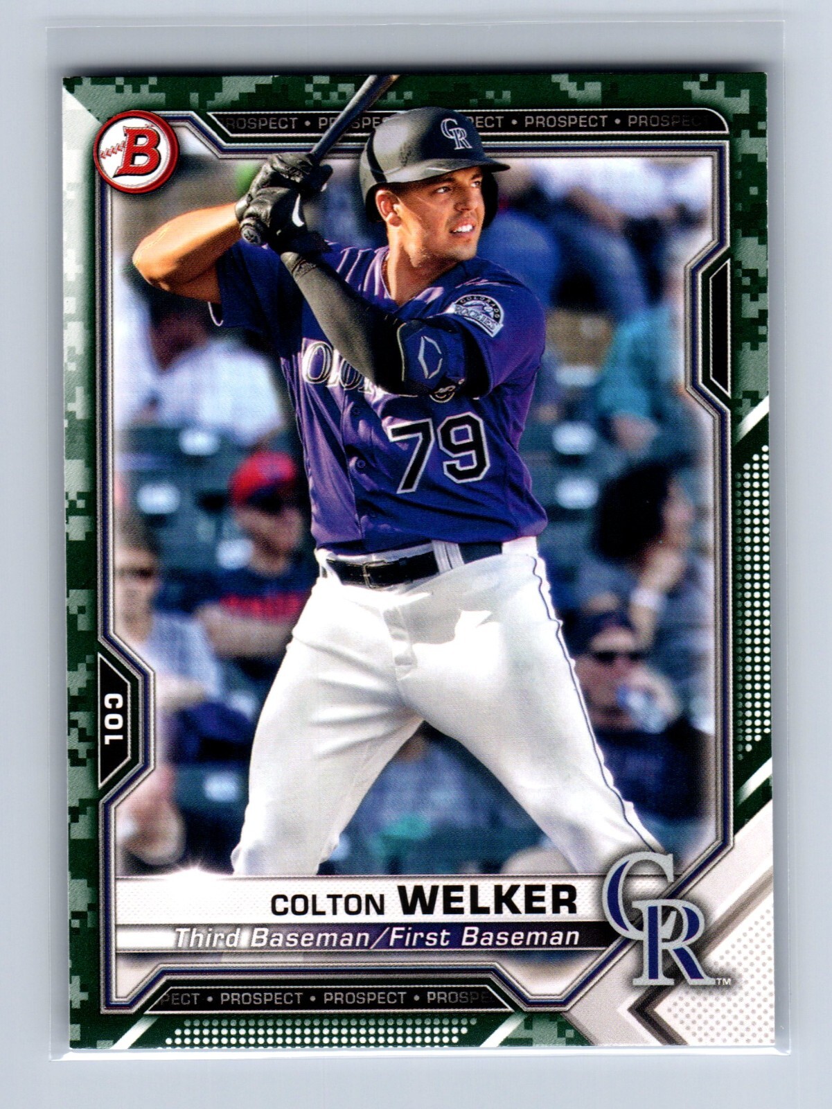 Colton Weiker 2021 Bowman Prospect Camo Parallel #BP-15 Colton Welker Rockies RC | eBay