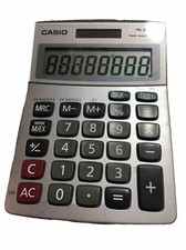 VTG Casio MS-80TV Desktop Calculator Two way solar powered W/ currency exchange