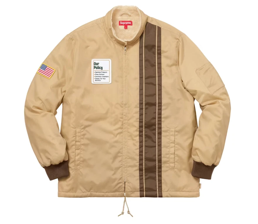 Veste Supreme Pit Crew marron L neuve