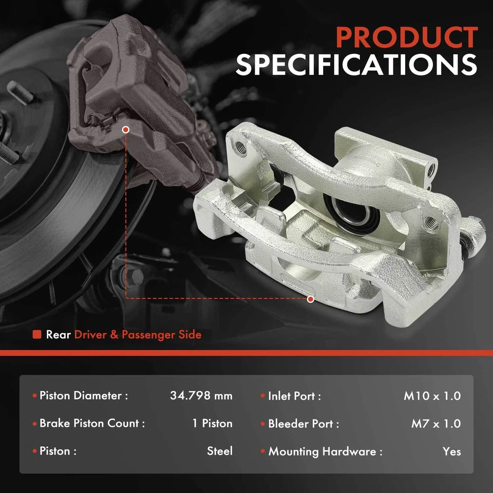 2件装后LH和右手制动卡钳带支架适用于三菱Eclipse 06-12 Galant — 第 2/4 张图片