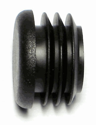 1-1/8'' OD Round Tube End Plugs for Chair Legs & Furniture   Black LDPE 12 Pack