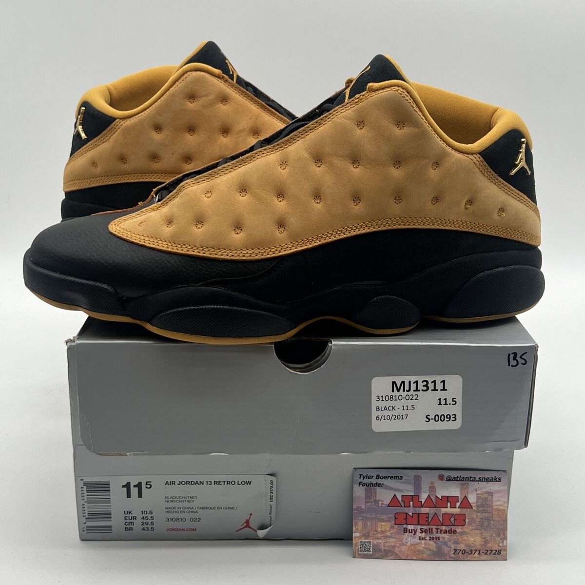 Size 11.5 - Air Jordan 13 Retro 2017 Low Chutney Black Suede Size 11.5 - Air Jordan 13 Retro 2017 Low Chutney Black Suede