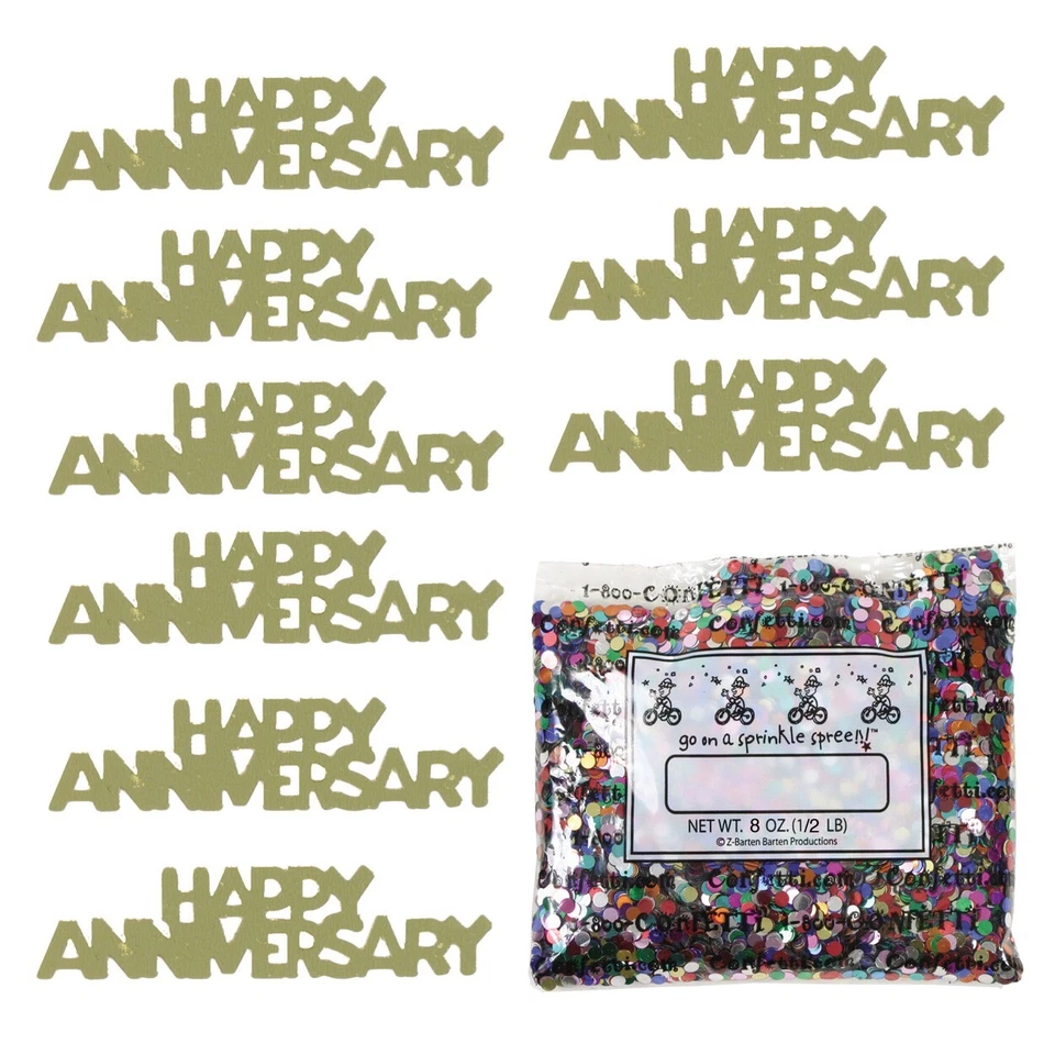 Palabra de confeti feliz aniversario - 3 colores - 2 piezas o 1/2 libras - ENVÍO GRATUITO Foto 3 de 4