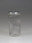 Vintage  Sellers Hoosier Glass Crystal Vertical Optic Spice Jar Swivel Lid c1930