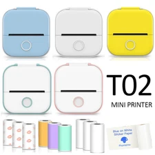 Mini Printer - T02 Mini Portable Small Printer Sticker Pictures Printer Machine