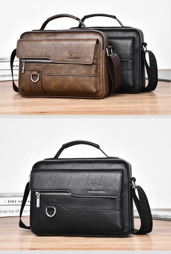 Luxury Kangaroo Brand Messenger Bags Leather Casual Crossbody Bag for Men - Picture 18 of 31