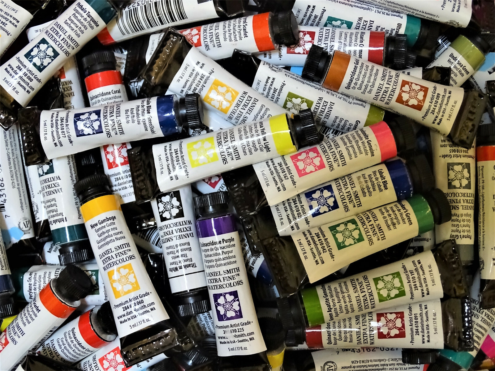 Daniel Smith watercolors, 5 ml tubes, flat rate shipping $5, 10% off $50 or more