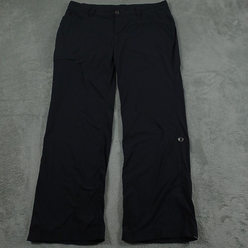 Eddie Bauer Hose Damen 12 Petite Schwarz Travex Activewear Outdoor Roll Knöchel