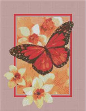 Butterfly and Daffodils Counted Cross Stitch Chart No.29-105