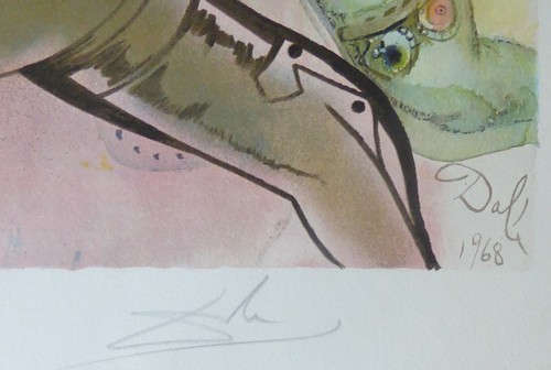 SALVADOR DALI The Death of Clorinda 1969 Marquis de Sade HAND SIGNED Lithograph - 第 3/6 張圖片