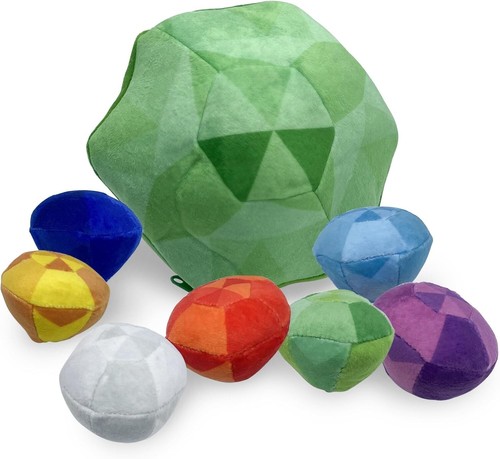 JDS Toy Store 9’’ Master Emerald Stuffed Toy Set with 7 Chaos Emerald, 2.5” Gems