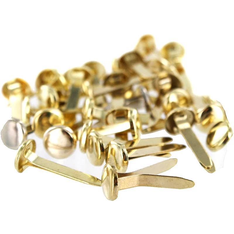 BRASS PLATED PAPER FASTENERS BINDER PK 50 SPLIT PINS 10 13 20 25 30mm 40mm 50mm