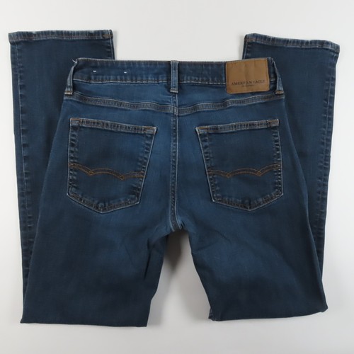 American Eagle Mens Jean Size 29x32 Original Straight Low Rise Dark Wash Denim - Picture 9 of 11