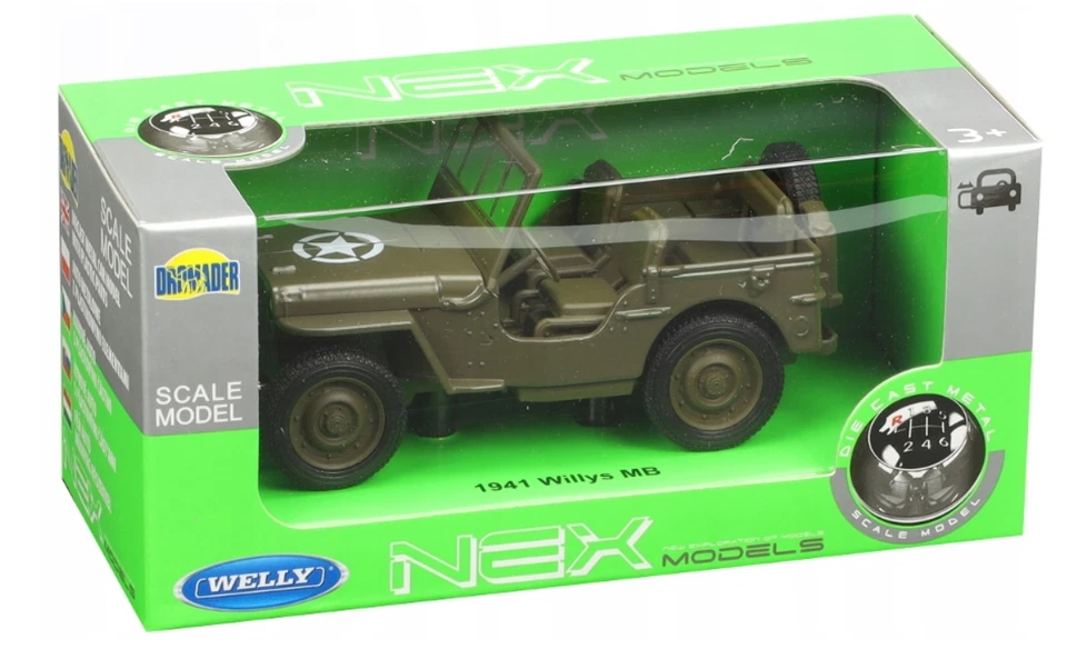 1941 Jeep Willys American Military Car Model Diecast Toy 1:34-1:39 Scale Welly - Image 4 of 4