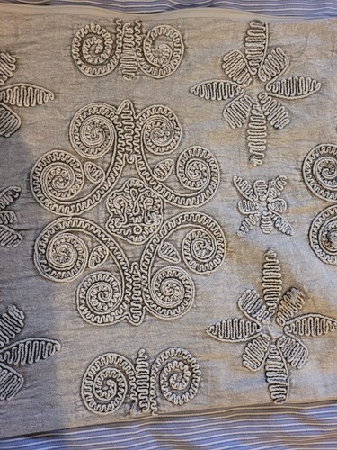 Heather Gray Body Lumbar Pillow Cover Fabric Quilling 15x34" Unique Effect - Picture 4 of 9
